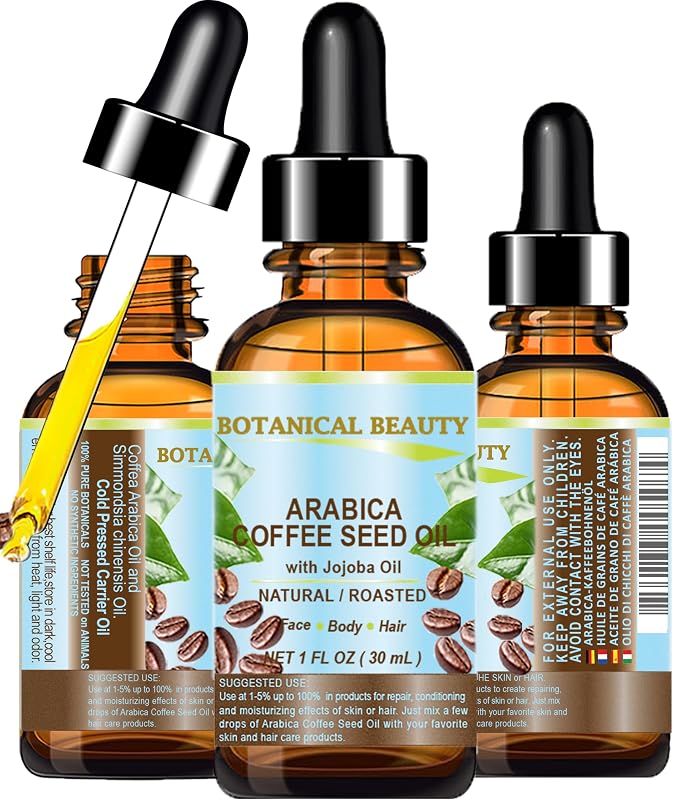 Botanical Beauty Óleo de Semente de Café Arabica Torrado para Rosto, Corpo e Cabelo, 30 mL
