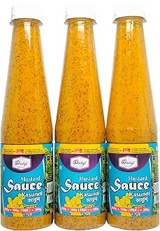 Dadaji Premium Bengali Mustard Kasundi Sauce 900gm (600gm+300gm Free) Pack Of 3 bottles (300gm each(200+100gm free,each)