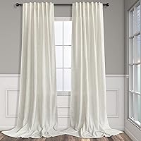 Pitalk Natural Linen Back Tab Curtains 84 Inch 2 Panels Light Filtering Semi Sheer Ivory Cream Farmhouse Boho Bedroom Living Room Drapes