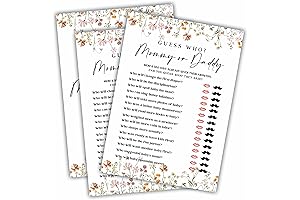 Fun Mommy or Daddy Guess Who! Floral Baby Shower Game
