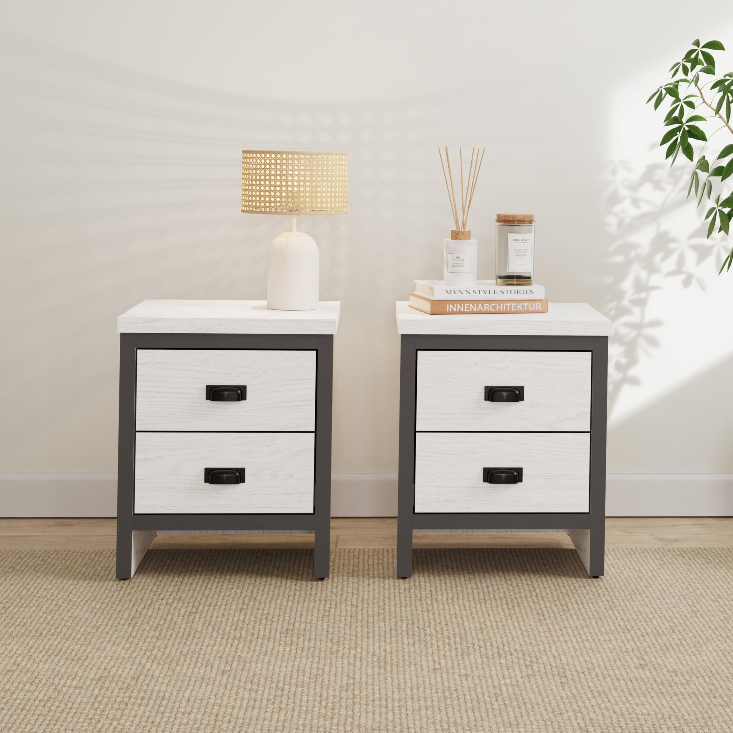 Gfw Boston 2 Drawer Bedside Table Pair White from B&Q