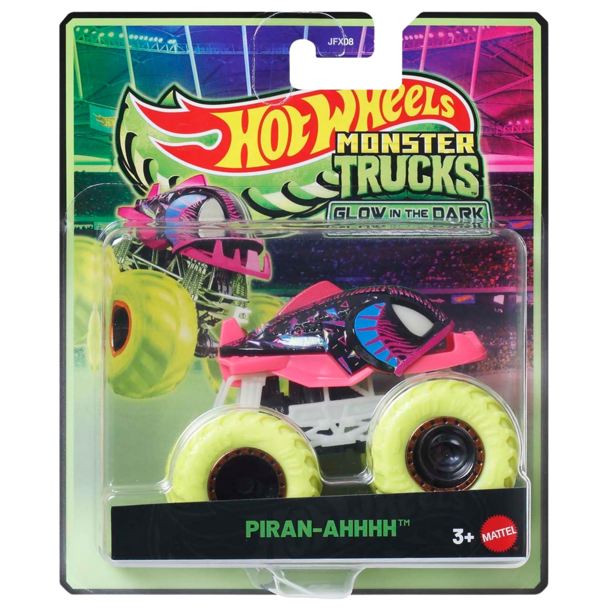 Hot Wheels Monster Trucks - (Glow in the Dark Piran-ahhhh JFX13), 2 cm x 3 cm x 1 cm