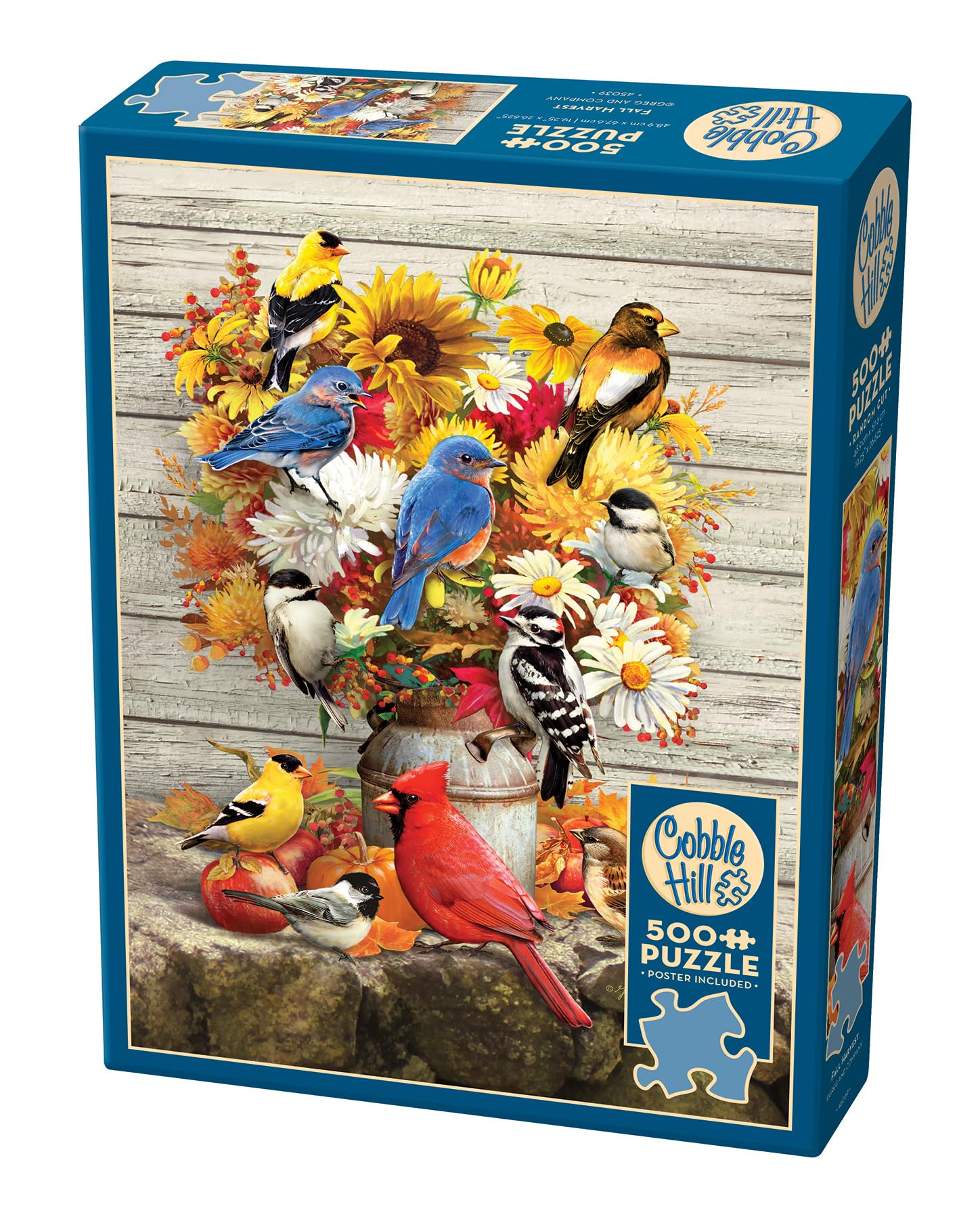 Cobble Hill 500-Piece Puzzle – Fall Harvest Theme, Includes Sample Poster