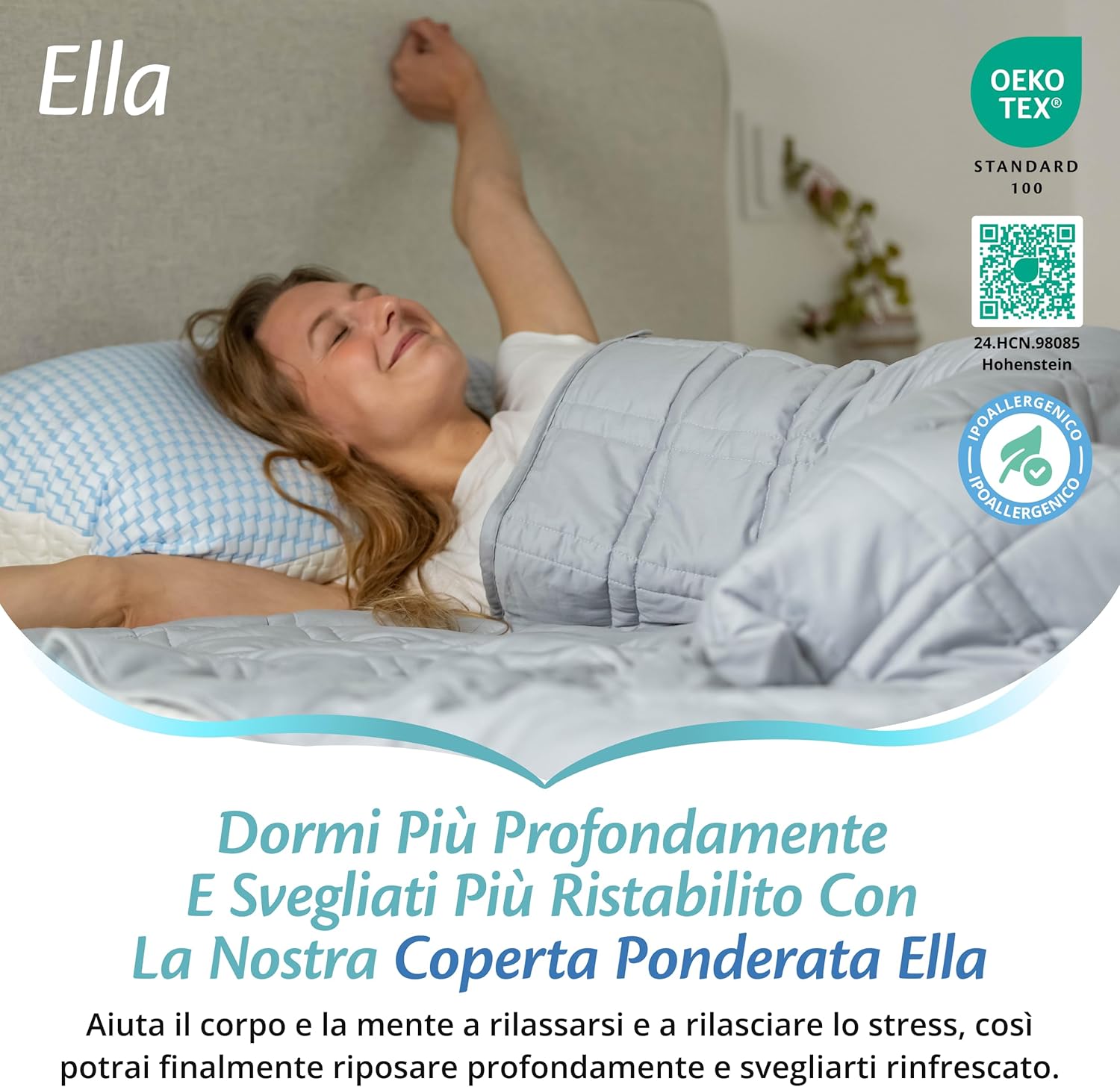 Ella Coperta ponderata per adulti 150x200 9kg immagine 4