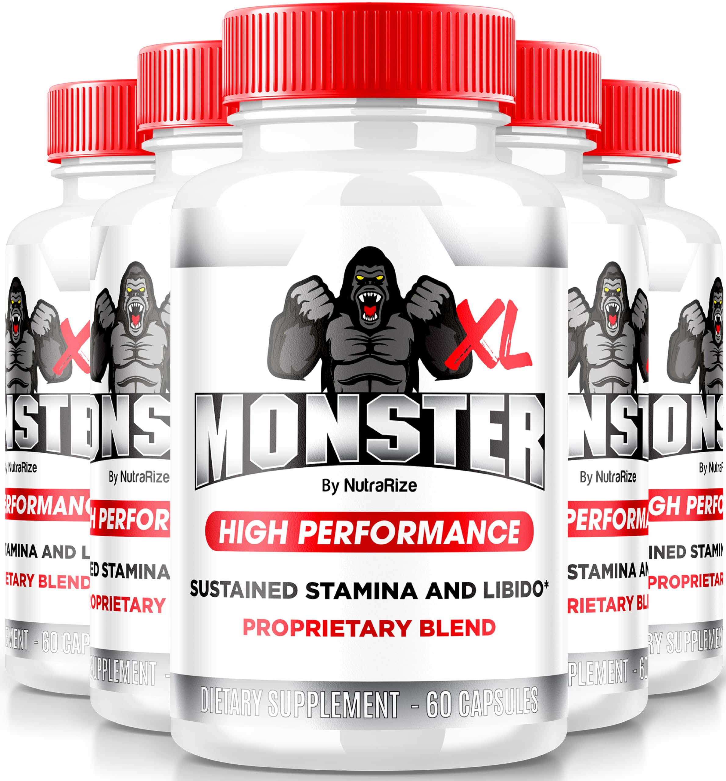 (5 Pack) Monster XL Capsules, XL Monster Supplement for Men, All Natural Formula for Max Peformance and Confidence, Premium Pills Overall Male Health, Official MonsterXL ME Reviews (300 Capsules)