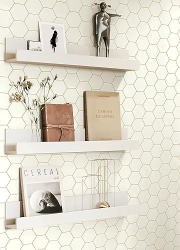 Miniatura 5 de Papel tapiz hexagonal geométrico para despegar y pegar, papel tapiz moderno, 17.3 x 78.7 pulgadas, rollo decorativo impermeable para cajones