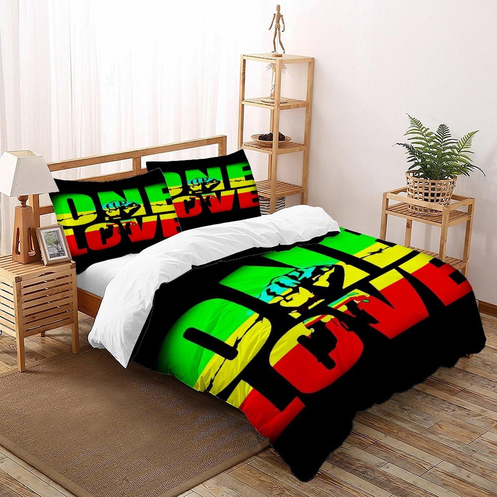 Parure de lit imprimé graffiti en microfibre douce avec fermeture éclair invisible 260x220 cm