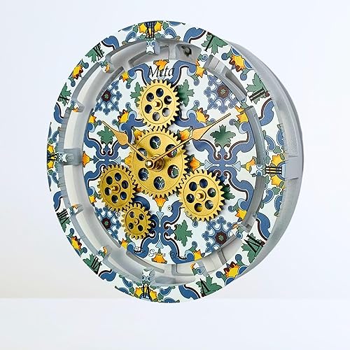 Vista 254 de The Gears - Reloj de pared con engranajes móviles (Vietri, redondo de 36 pulgadas)