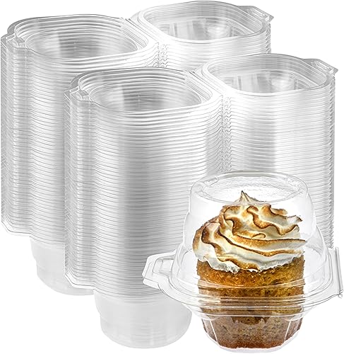 Miniatura 7 de Cajas transparentes para cupcakes recipientes individuales para cupcakes soporte apilable para cupcakes con tapa caja hermética desechable