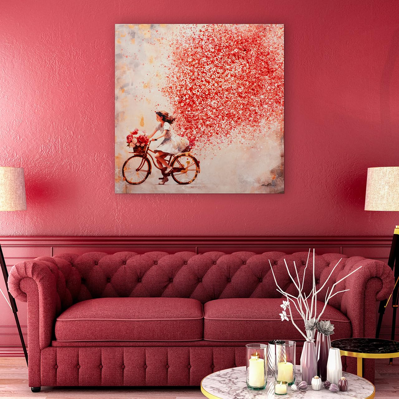 Art Universe Leinwandbild Flowers In The Air 100 x 100 cm