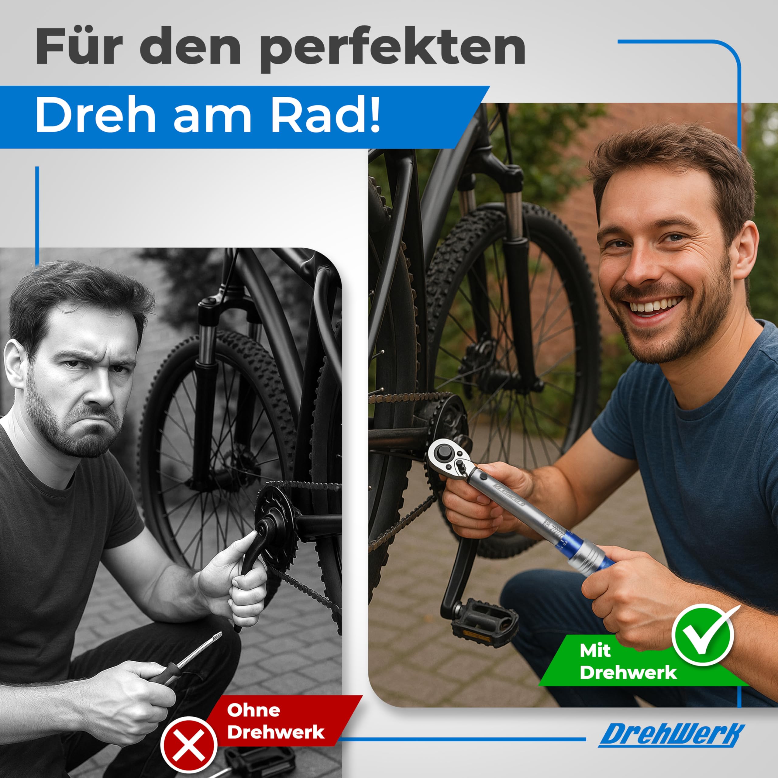 Generisch Drehmomentschlüssel Fahrrad – Drehmomentschlüssel 1/4 2-26Nm für Rennrad/E-Bike/MTB Drehmomentschlüssel klein inkl. 11 Bits und Textilbox