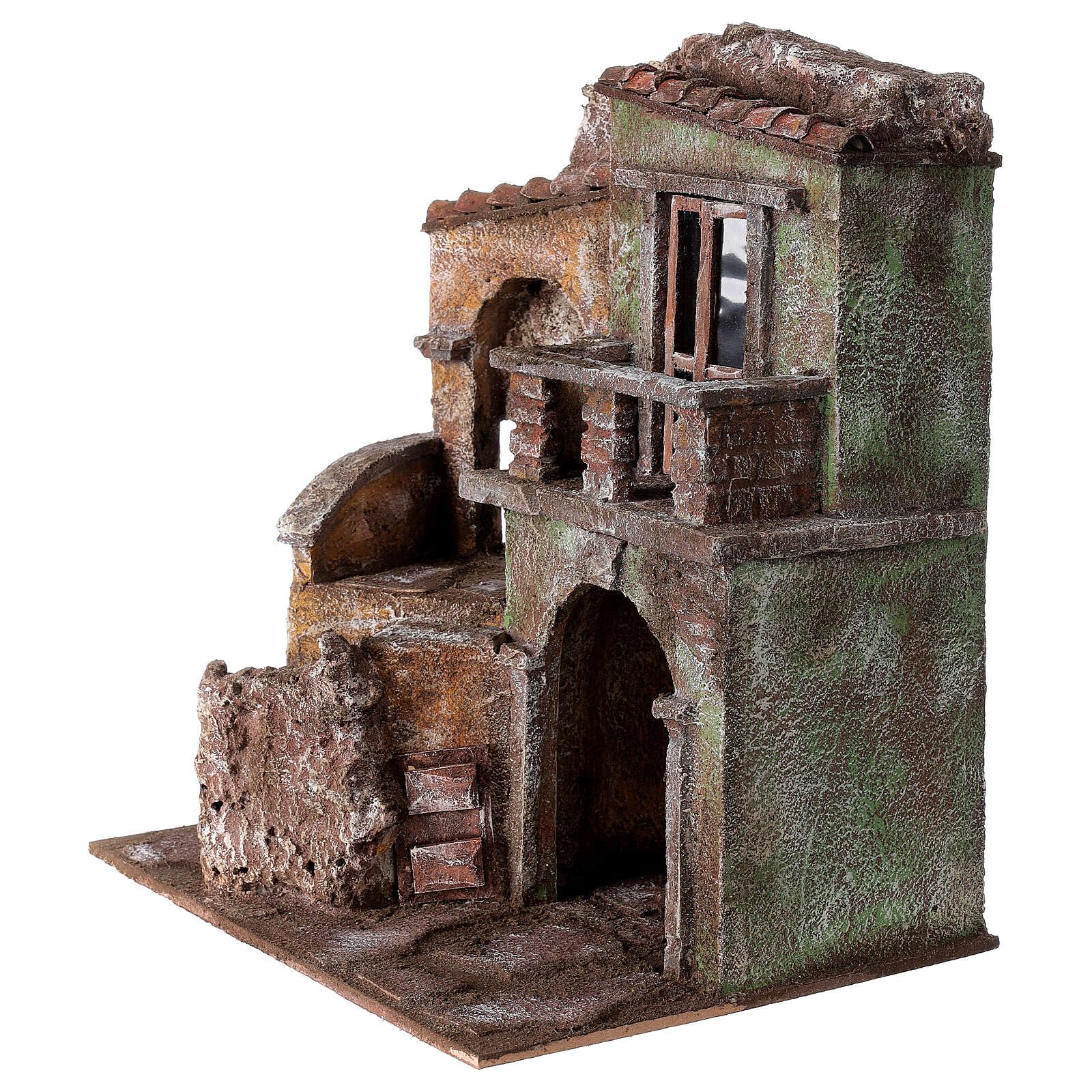 Holyart Haus mit Hütte 35x29x22cm für Krippe
