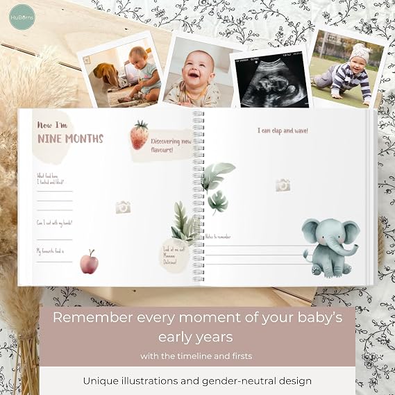 HuBorns - Baby Memory Book & Record Book