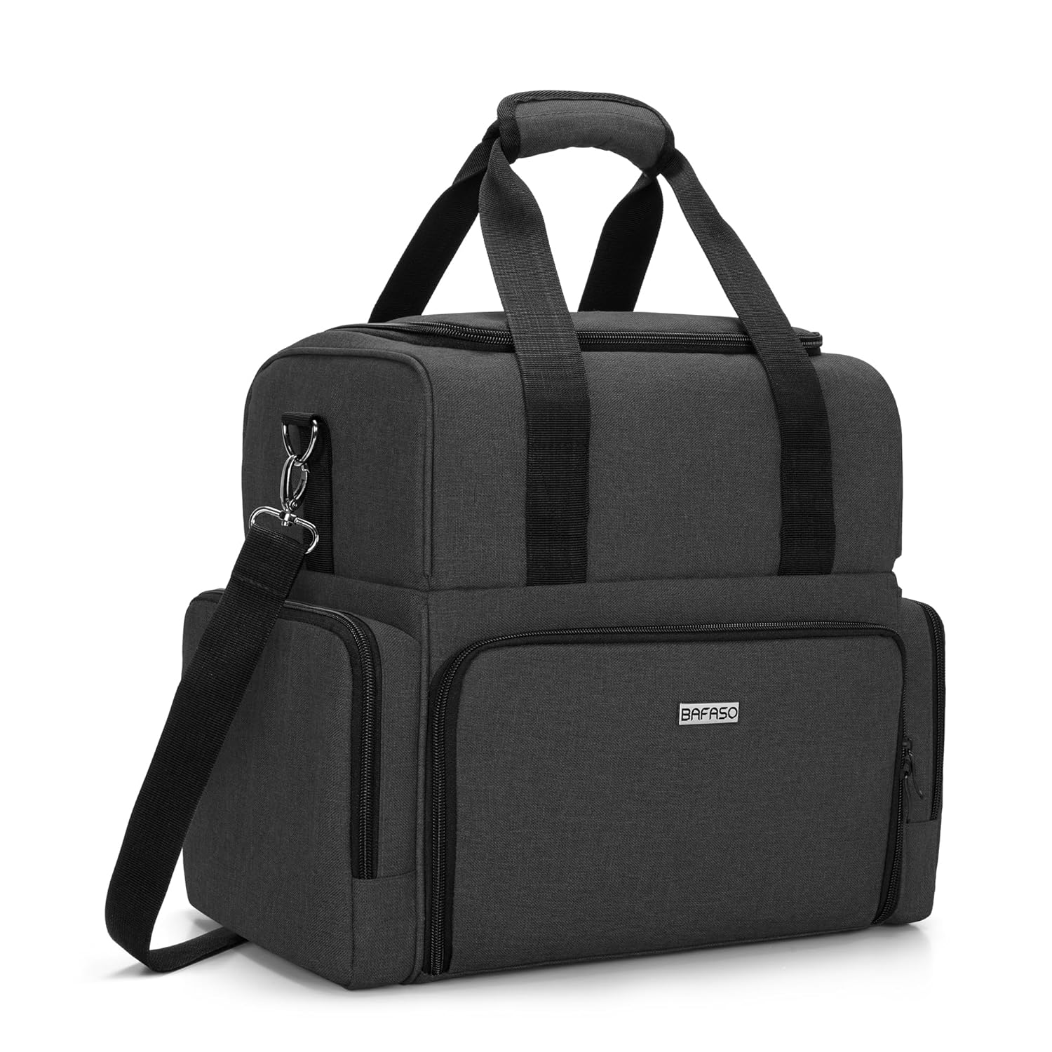 BAFASO Large Tattoo Case with 3 Inner Removable Pouches, Tattoo Travel Case for Large Tattoo Stencil Printer and Tattoo Supplies (Patented), Black