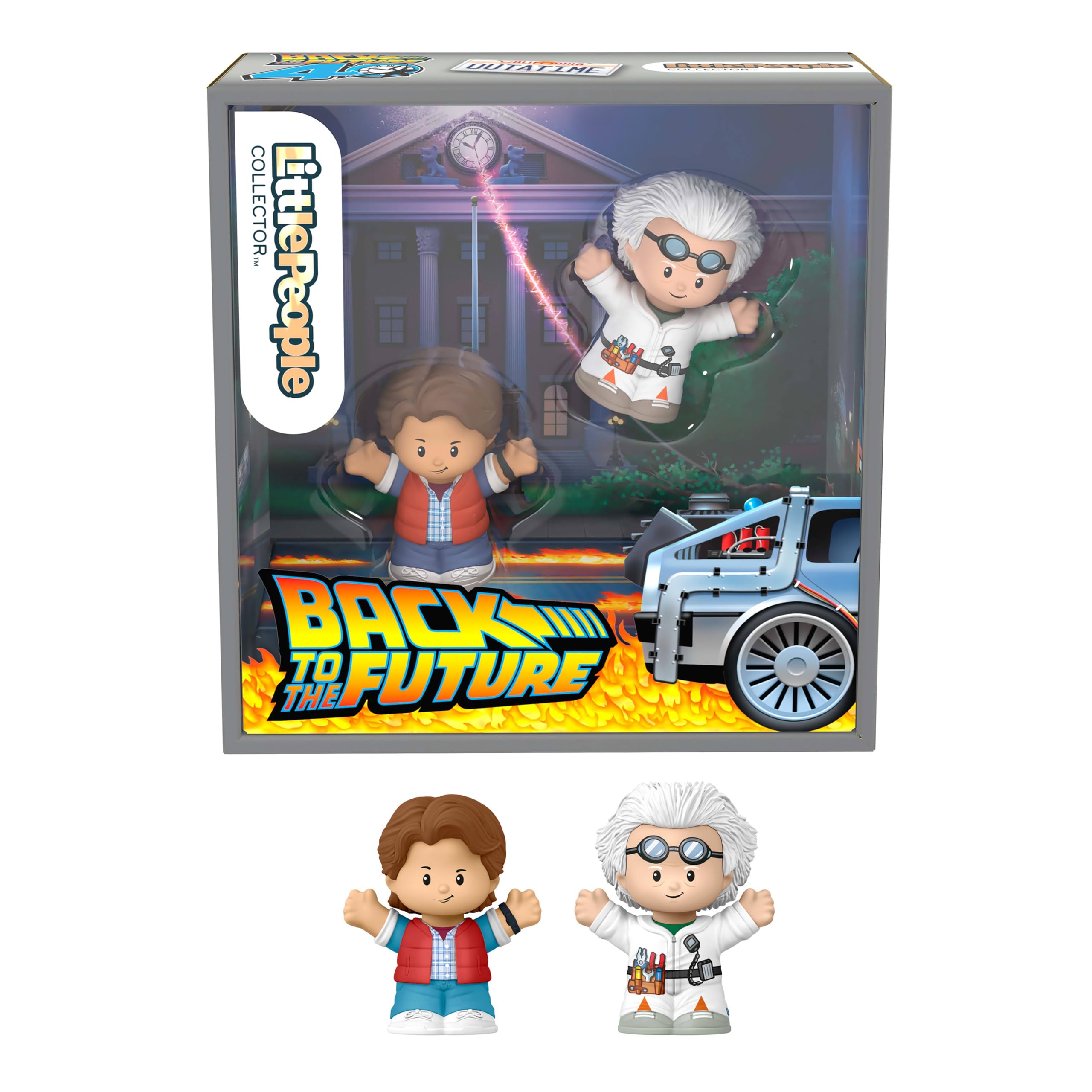 Little People Collector Zurück in die Zukunft Sonderausgabe-Set für Erwachsene und Fans, 2 Figuren in einer zum Ausstellen geeigneten Verpackung, JFD74, [Mehrfarbig]