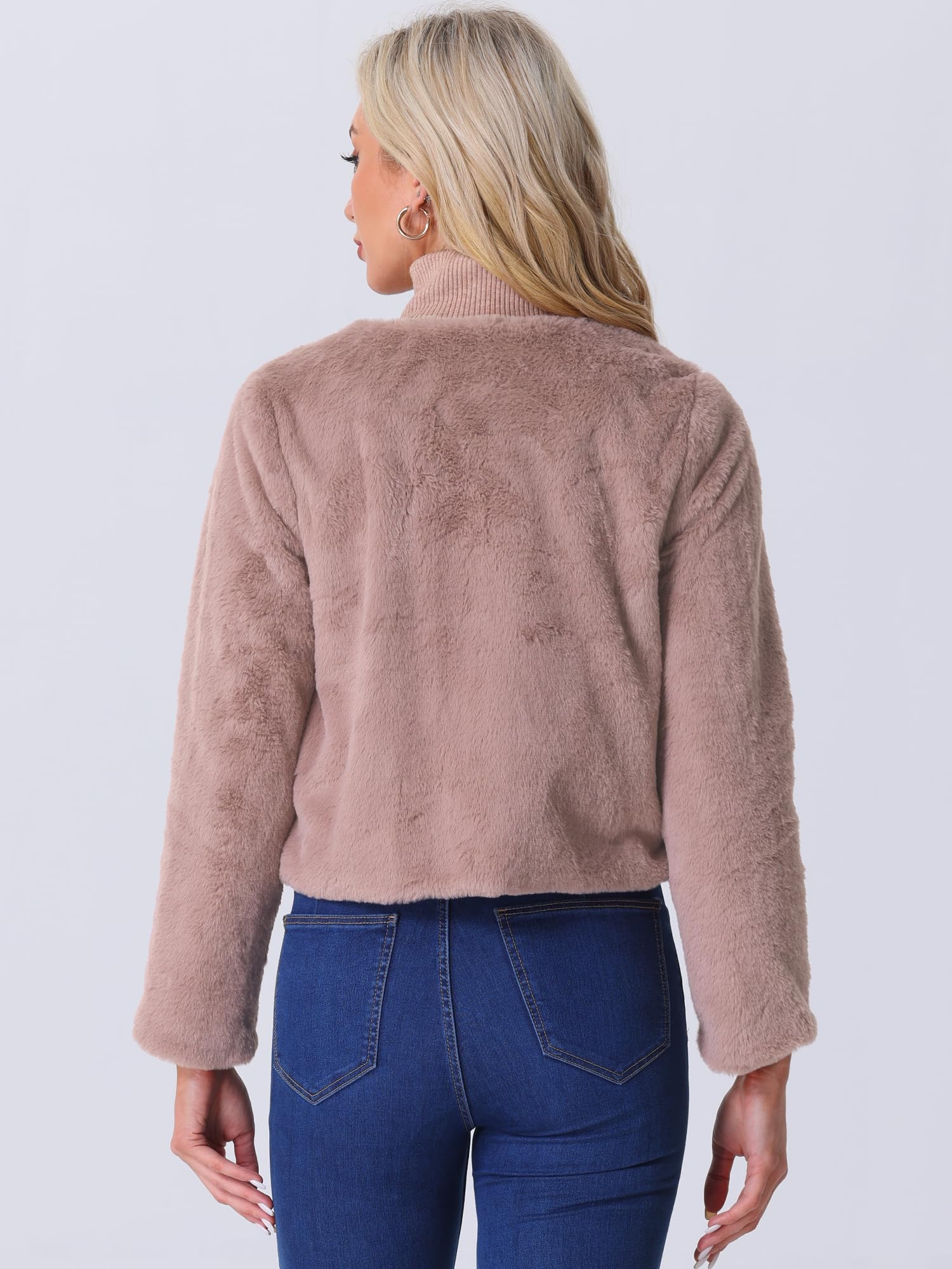 Allegra K Boléro formel pour femme - Veste courte en fausse fourrure pour robe de mariée | Veste moelleuse pour robes de soirée, manches longues, manteau pelucheux, tenue formelle de soirée, automne hiver