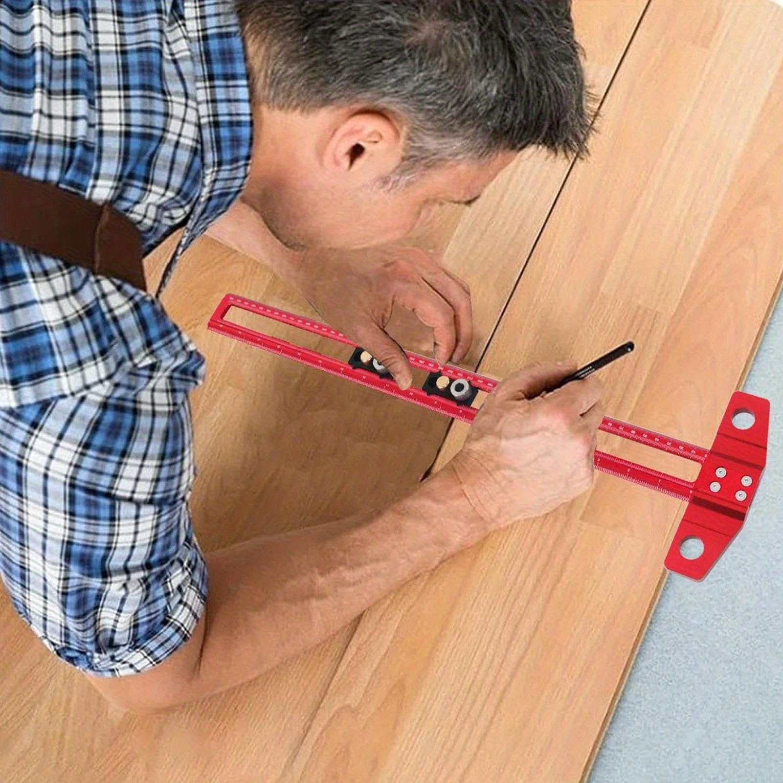 Kadimendium Righello per Marcatura per Tracciatore per la Lavorazione del Legno Strumento Multiuso Durevole in Lega di Alluminio per Architetti e Ingegneri 1 unità