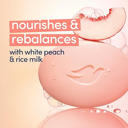 Miniatura 2 de Dove Beauty Bar Jabón Reequilibrante Blanco Melocotón y Leche de Arroz, 14 unidades para una piel nutrida e hidratada, con  crema hidratante fórmula