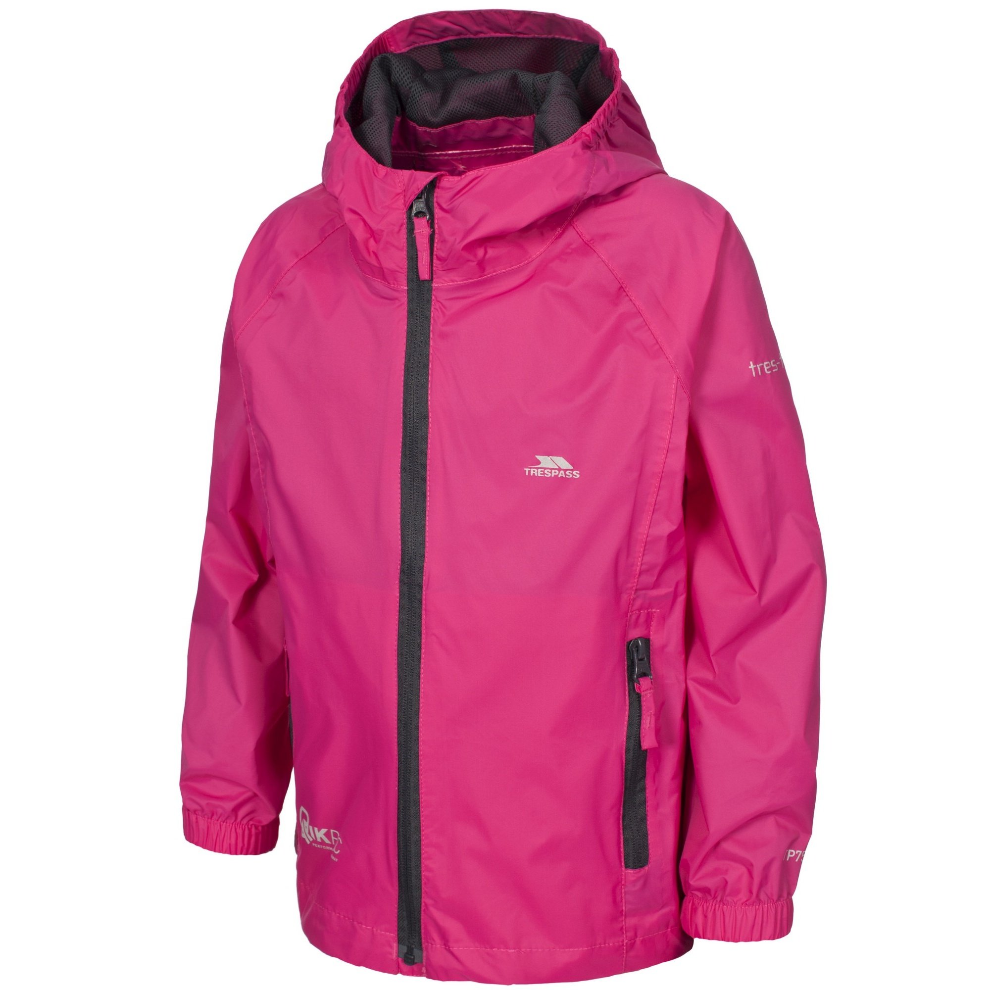 Trespass Kids Qikpac Hooded Waterproof Packaway Jacket - Sasparilla - 7-8 Yrs