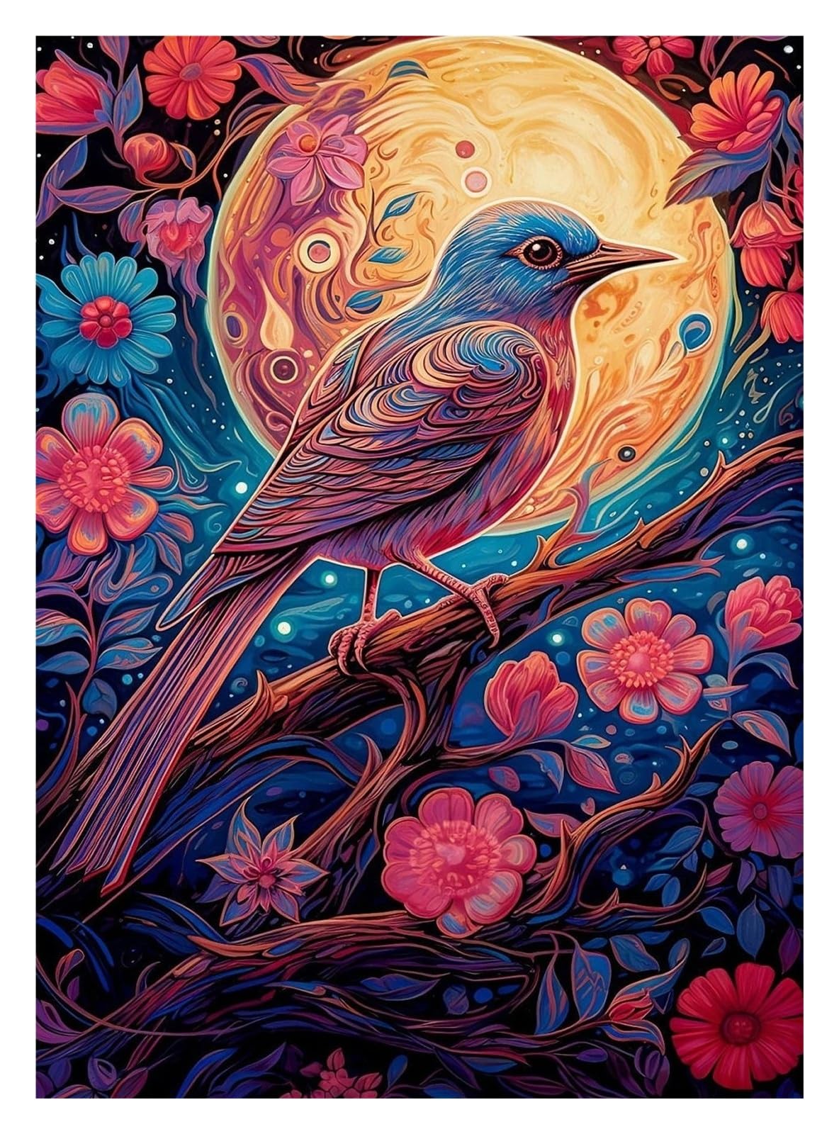 Peinture sur toile paon et cerf de qualité supérieure pour mur chic 50x70