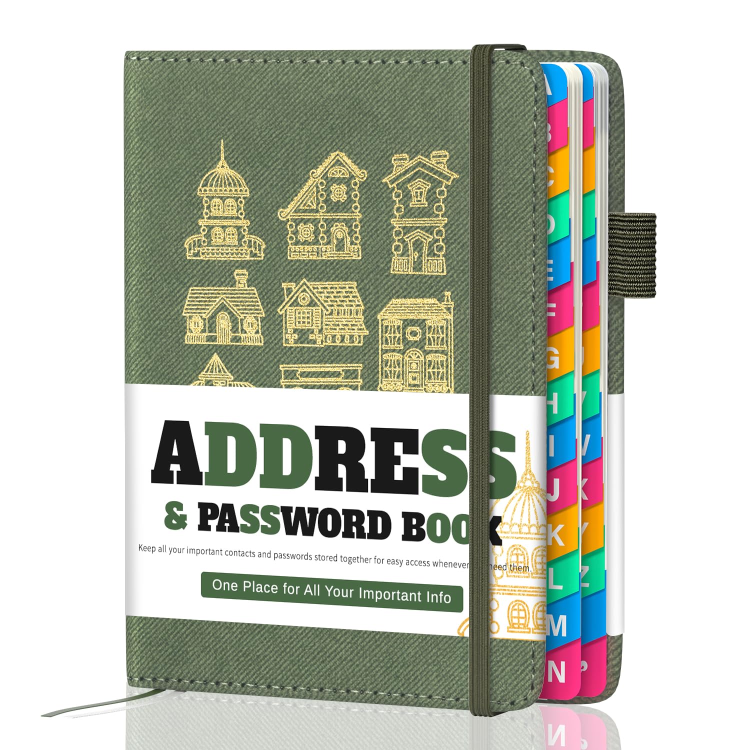 hi!SCI Address Book with Colorful Alphabetical Tabs (4.7" X 6.2") – Telephone Address Contact Book for Seniors, Address Book with Space for Website