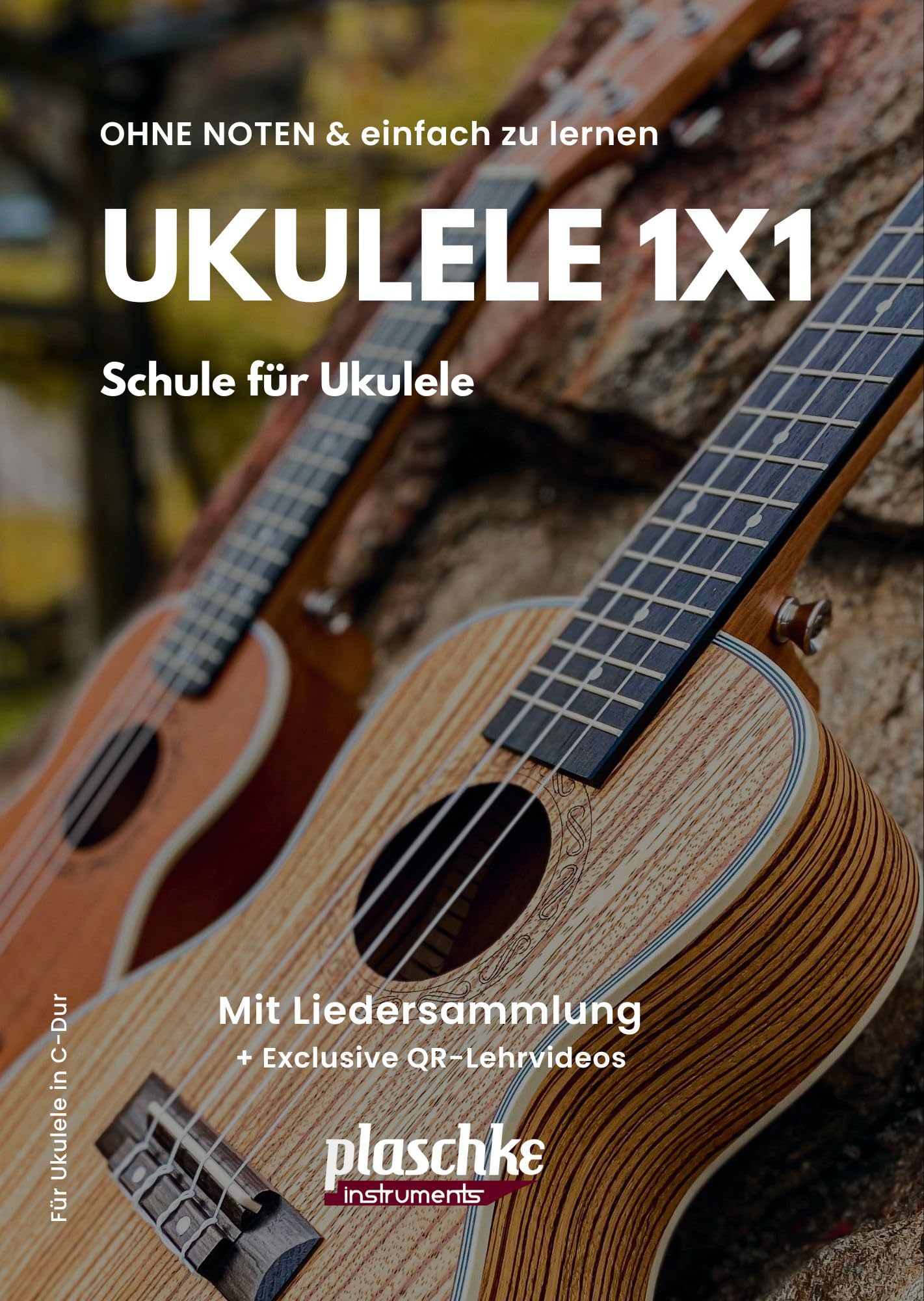 ANIMA Abeta Ukulele Concerto con tavola in abete e corpo in mogano – con custodia e metodo Ukulele per principianti e adulti
