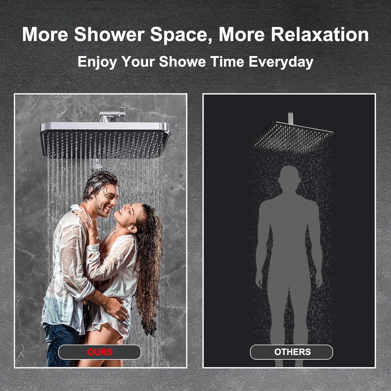 14‘’Large High Pressure Filtered Shower Head Combo-9 Spray Modes Handheld Showerhead with Filters,Dual Shower Heads ，70" Anti-Kink Hose ，11" Adjustable Extension Arm for couple Bathroom