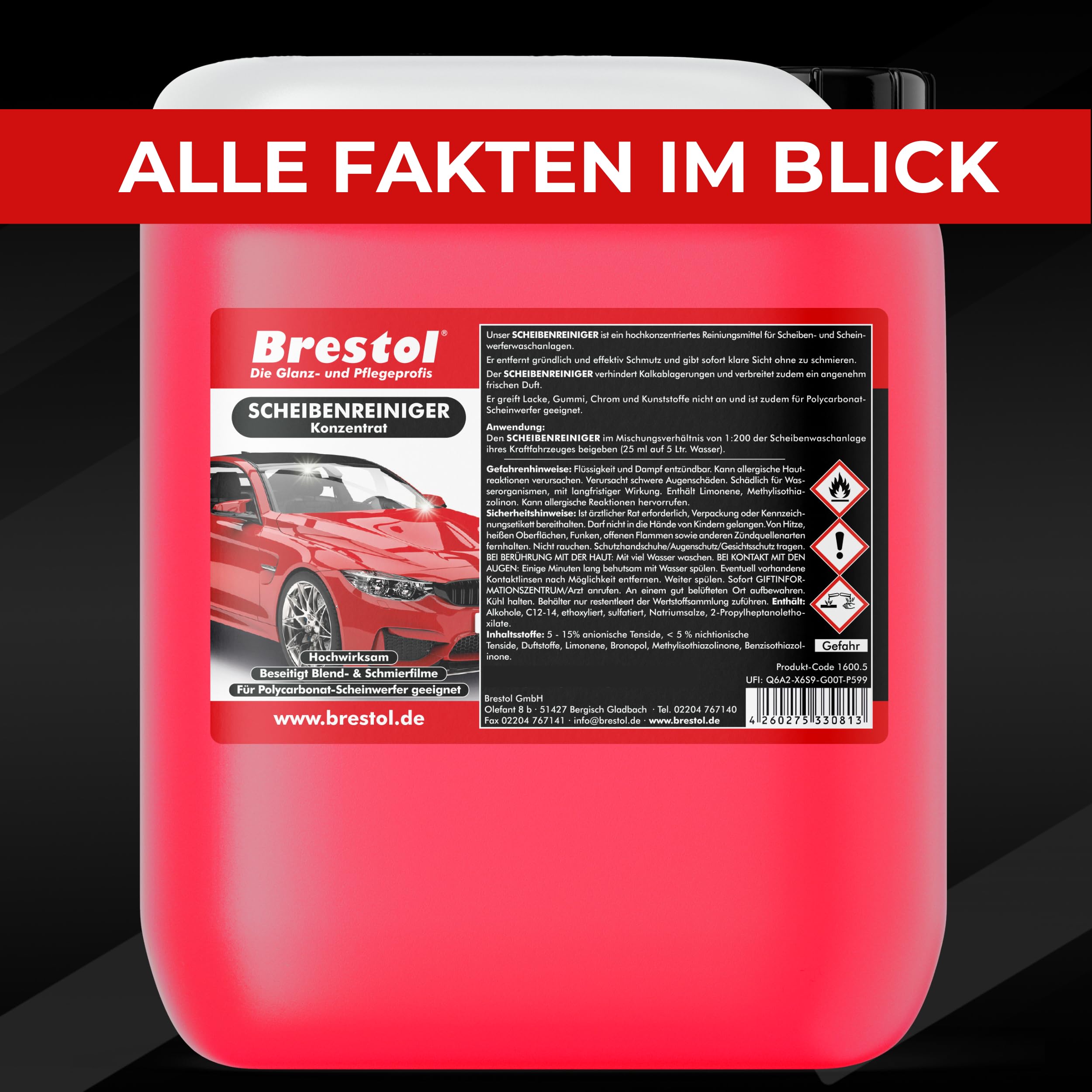 Dischi detergente concentrato (10 litri) – - Con Rubinetto 51 mm – (= 2000 litri pronto all' uso) – con fresco profumo – Autolavaggio ausiliario