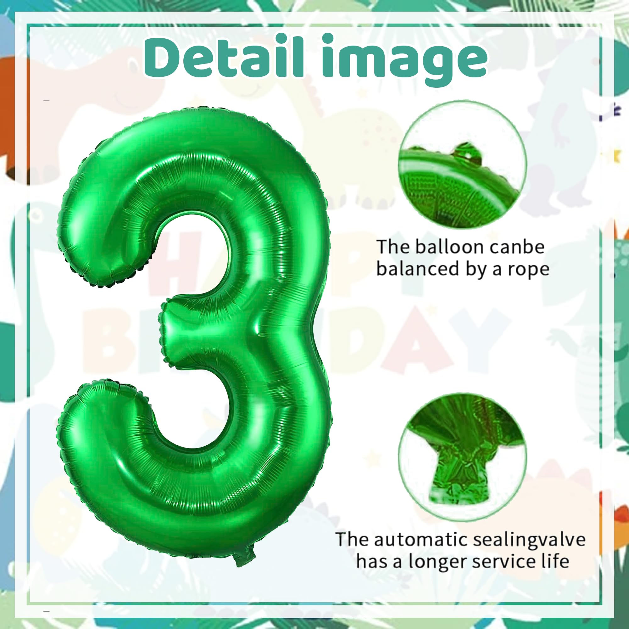 Dinosaurier Geburtstag Deko für Jungen - 17 teiliges Dschungel Partyballon-Set inkl. Pentagramm, Dinosaurier Folienballon, Geburtstagsparty Artikel für