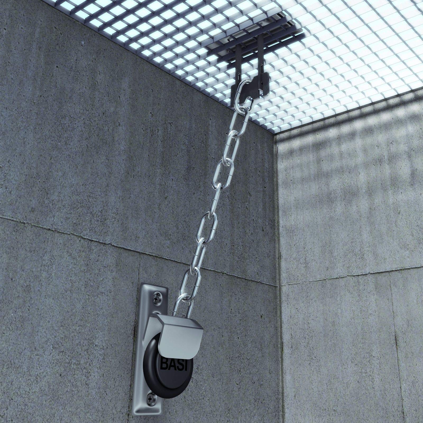 ECI® Gitterrostsicherung Stahl verzinkt Zusatzsicherung für Lichtschacht/Kellerschacht 2 Paar