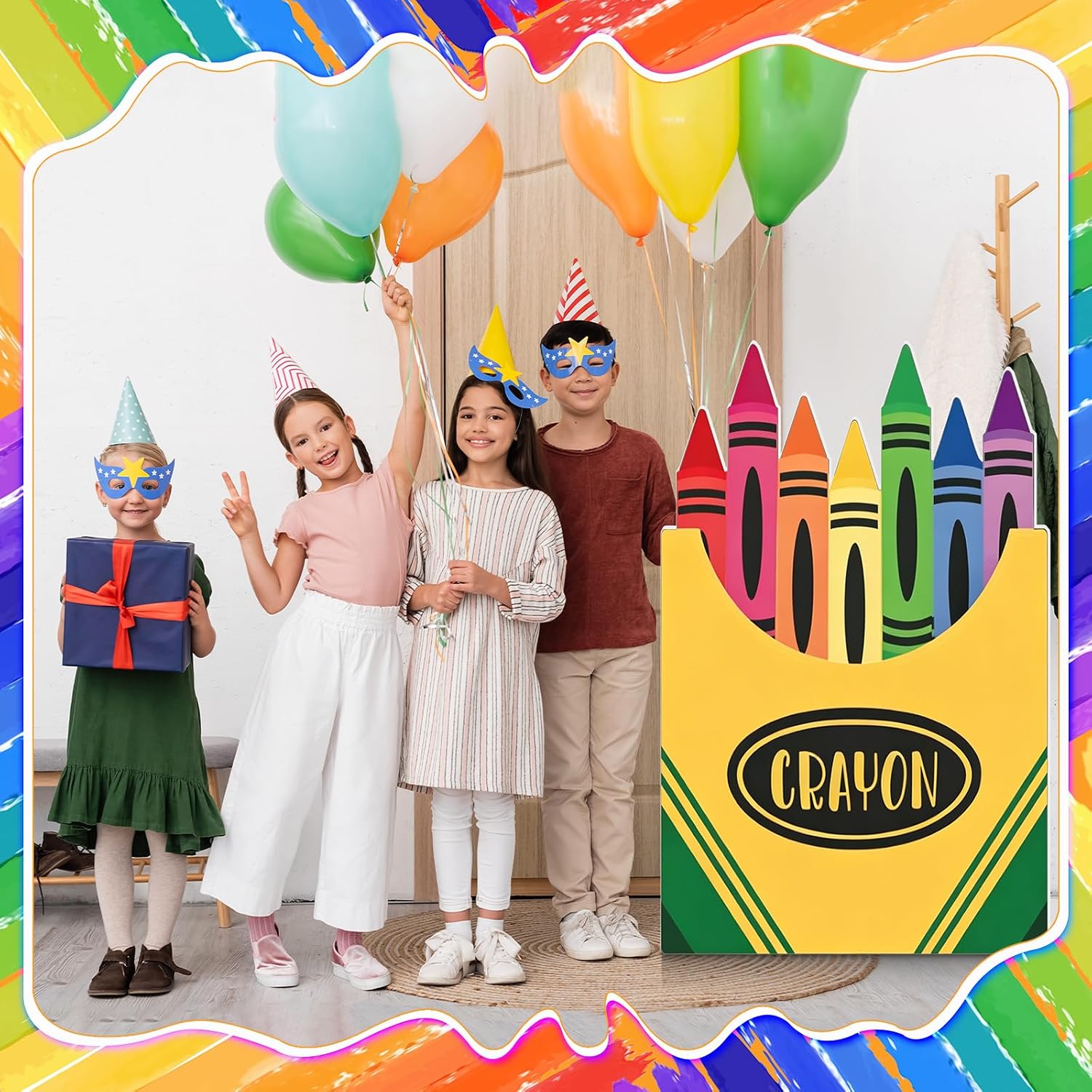 41 x 31 inch Giant Back to School Decorations Crayon Cardboard Cutouts Back to School Photo Props Crayon Box Cardboard Cutouts Backdrop for Classroom Crayon Party Decor First Day of School Decor