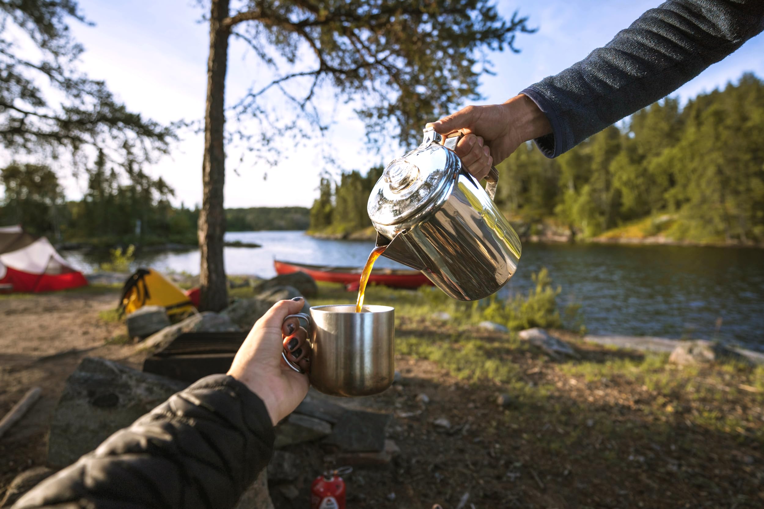 Coghlans Stainless Steel Coffee Pot - 12 Cup Percolator for Camping Outdoor Adventures and Stovetop Brewing - Durable Portable Coffee Brewer for Classic Flavor product thumbnail 8