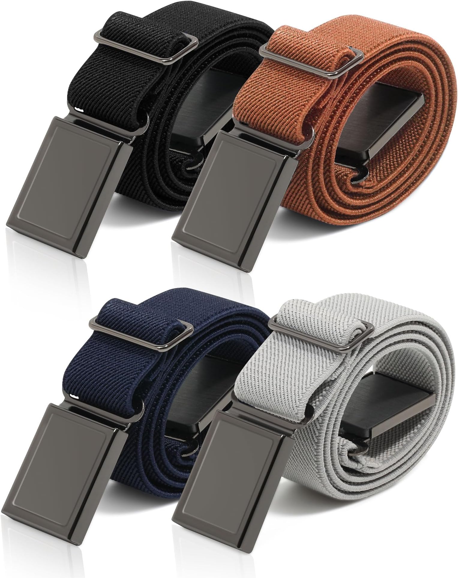 Boys Magnetic Kids Belt Adjustable Elastic Toddler Girl Belts 4 Pcs