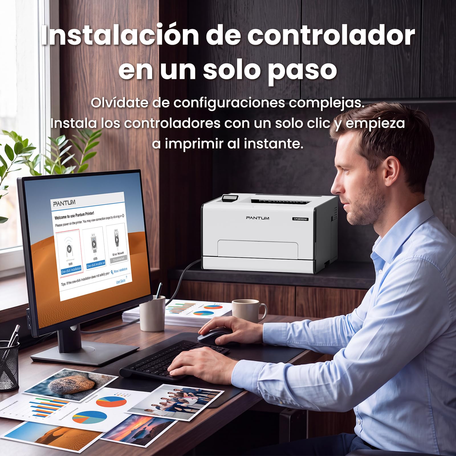 PANTUM CP2800DW Impresora Láser Color WiFi Dúplex Automático, 25 ppm, Ethernet, USB, Ideal para Oficina en Casa y Soho