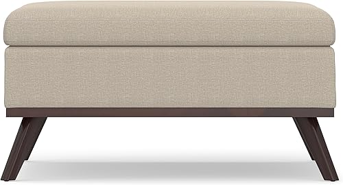 Miniatura 181 de SIMPLIHOME Owen - Bandeja rectangular moderna de mediados de siglo de 34 pulgadas de ancho, otomana pequeña para almacenamiento de mesa auxiliar, en