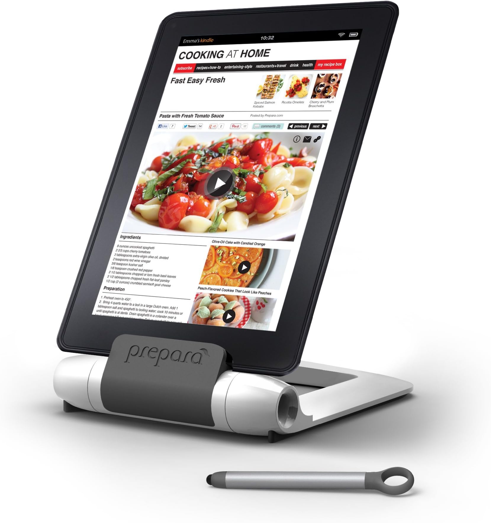 Prepara phones, tablets, e-readers, White iPrep Adjustable Stand, Large