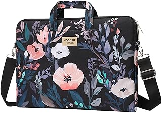 MOSISO MOSISO Laptop Bag for Women, 15 inch Computer Bag Compatible with MacBook Pro 16 inch, HP, Dell, Lenovo, Asus, Notebook, 15.6 inch Laptop Messenger Shoulder Briefcase with Strap, Floral Illustration