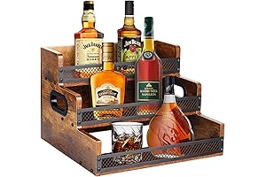 Liquor Bottle Display Shelf: 12 Bottles Coffee Station and Home Bar Essentials