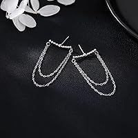 Vista 17 de SLUYNZ Aretes colgantes de plata de ley 925 para mujer, aretes colgantes de borla, bolas pequeñas