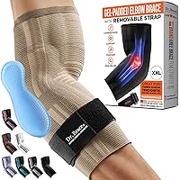 Vista 8 de DR. BRACE® Elite Codera de Soporte para Codo, Manga de Compresión para Codo con Almohadilla de Gel para Tratamiento y Alivio del Dolor de Codo