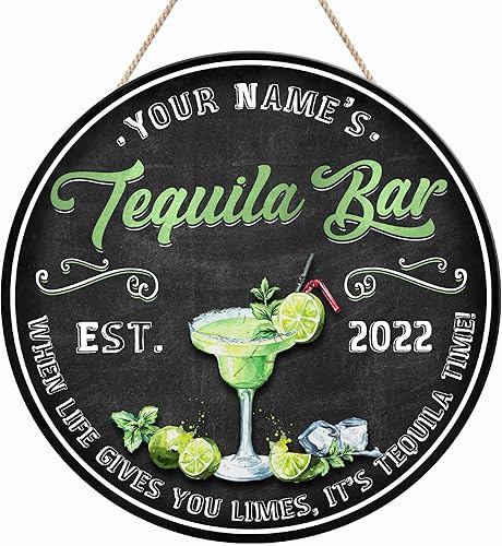 Miniatura 23 de Placa de pared de madera de bar de tequila mexicano personalizado, letrero de bar de México, letrero rústico para pub para el hogar, decoración de 01