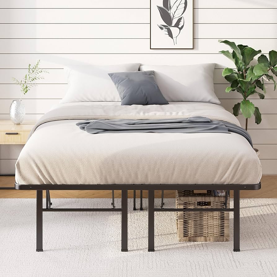 ベッドフレーム Single  bed plus  mattress and storage VECELO Queen Size Bed Frame Support with Headboard and