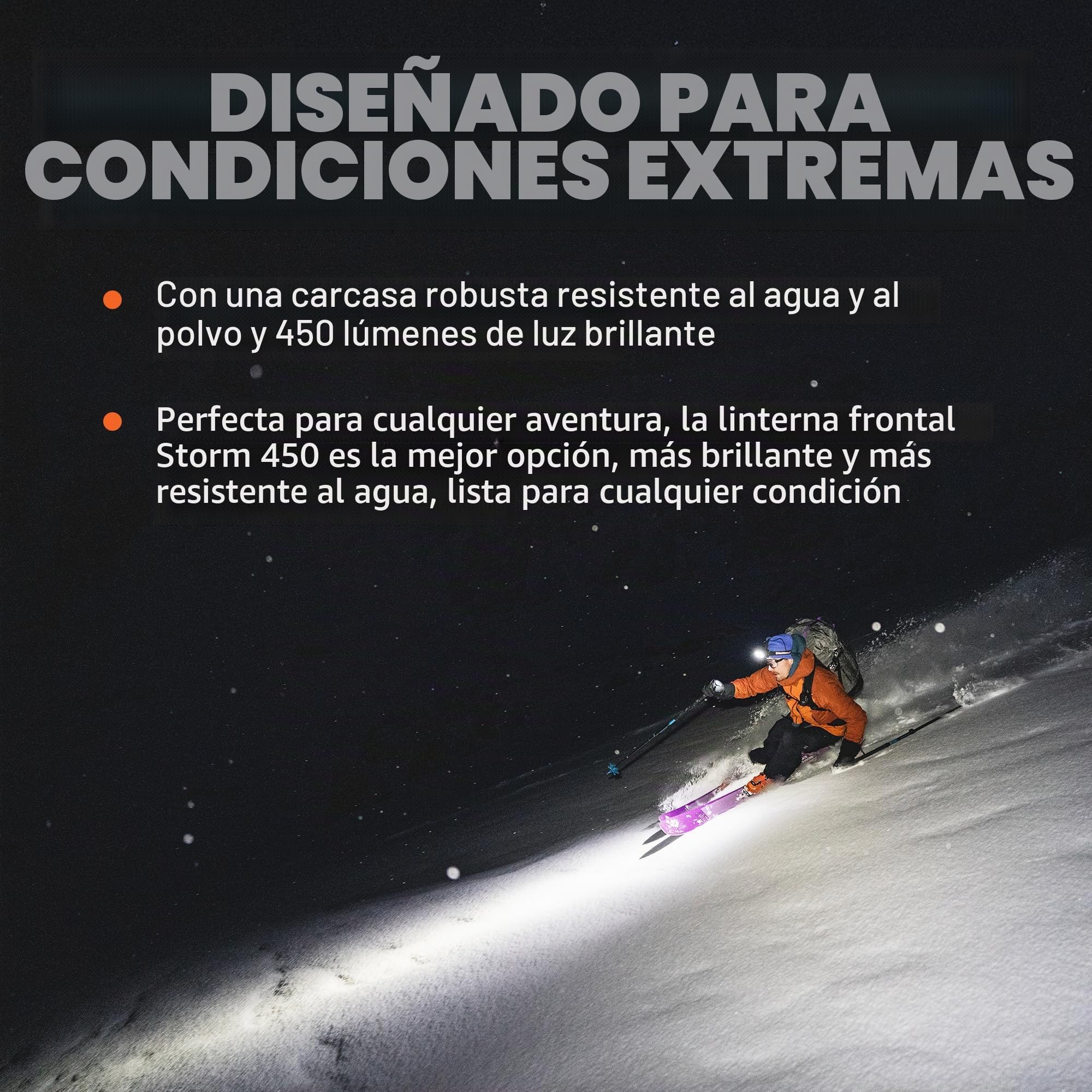 BLACK DIAMOND Equipment Storm 450 - Linterna frontal (negro)