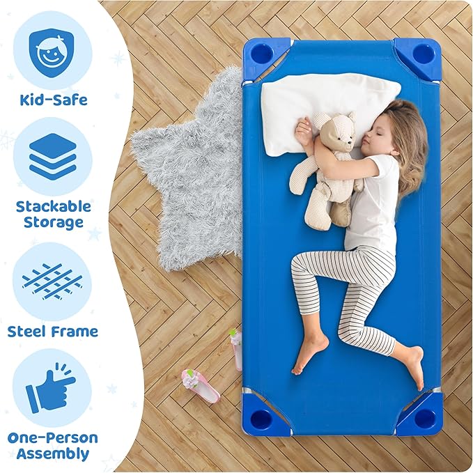 Cuna Apilable para Niños - Houseables - 6 Unidades - 53x23 Pulgadas - Azul miniatura 4