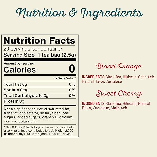 Miniatura 6 de Southern Breeze Cold Brew - Paquete variado de té dulce con té negro y cero carbohidratos, cero azúcar, 20 bolsas de té envueltas individualmente,