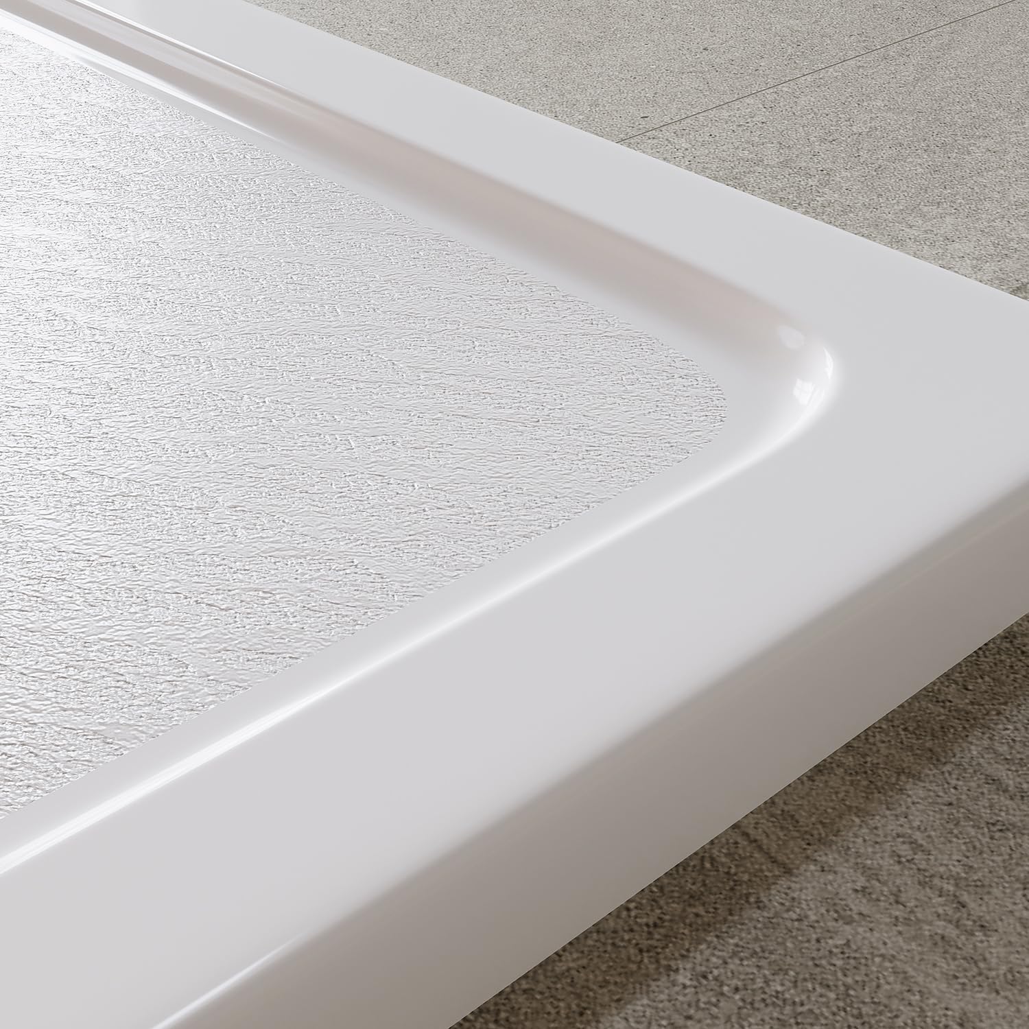 SMC Plato de ducha blanco 100 x 80 cm, con forma cuadrada, plato de ducha plano antideslizante, incluye desagüe