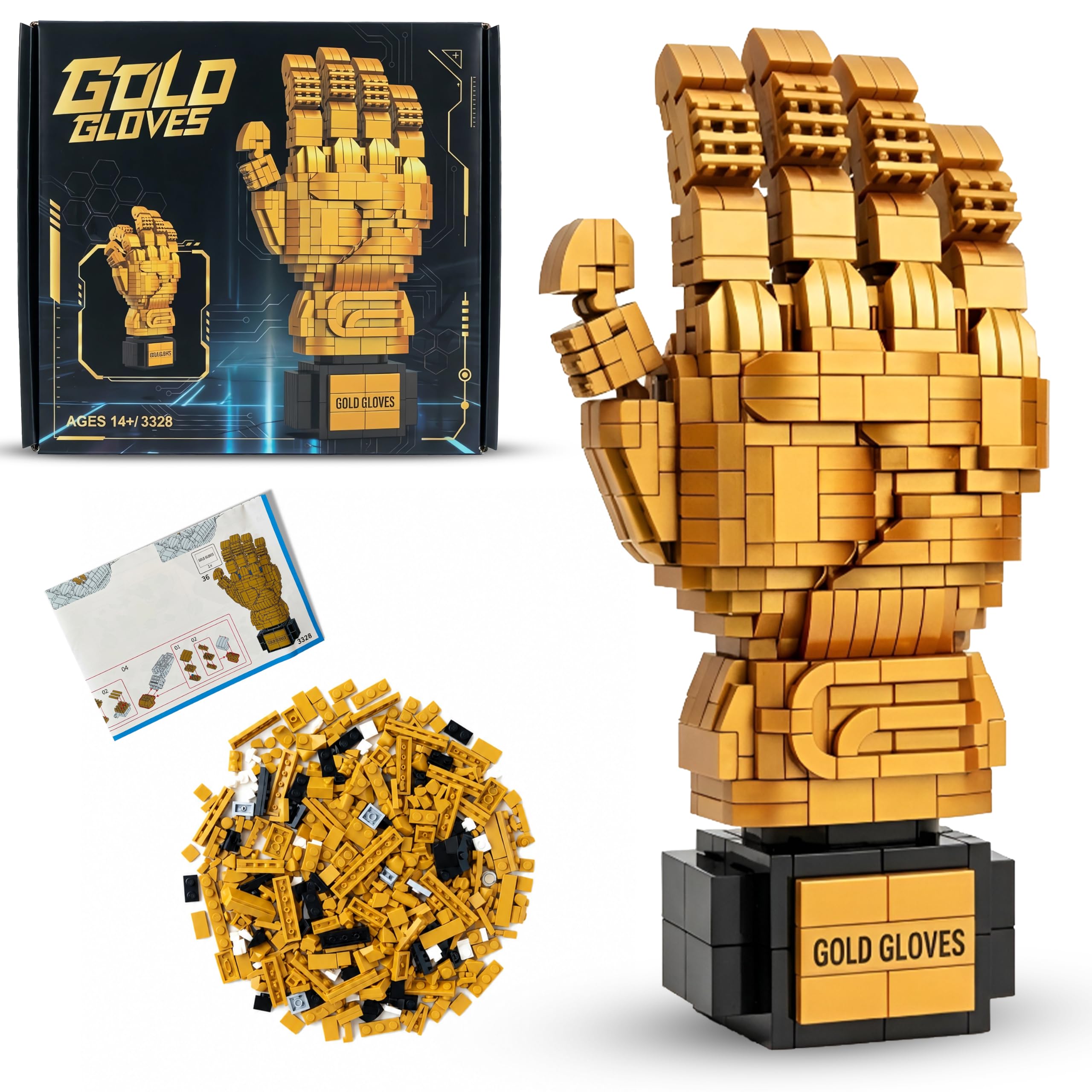 Gold Glove Micro Building Block Set 880+Pcs Football Birthday Gift for Boys — image 1