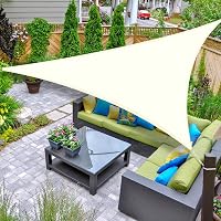 Vele de umbrire triunghiulară impermeabilă AXT SHADE pentru terasă, balcon și grădină, cu protecție UV, culoare crem, poliester PES, 2,5 x 2,5 x 2,5 m 1