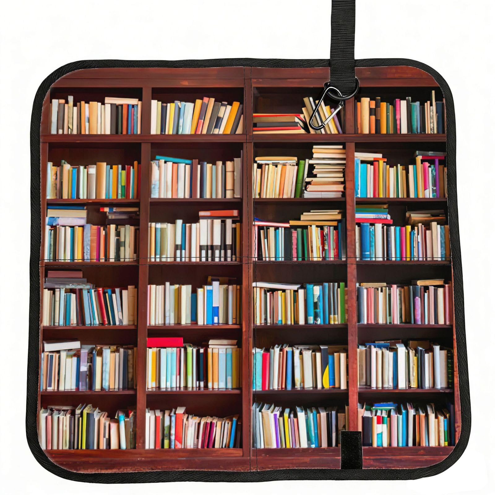 OKFSTY Books Print Fold Away Seat Cushion Portable Outdoor Pad Polyester Bleacher Bench Mat Travel Picnic Pad
