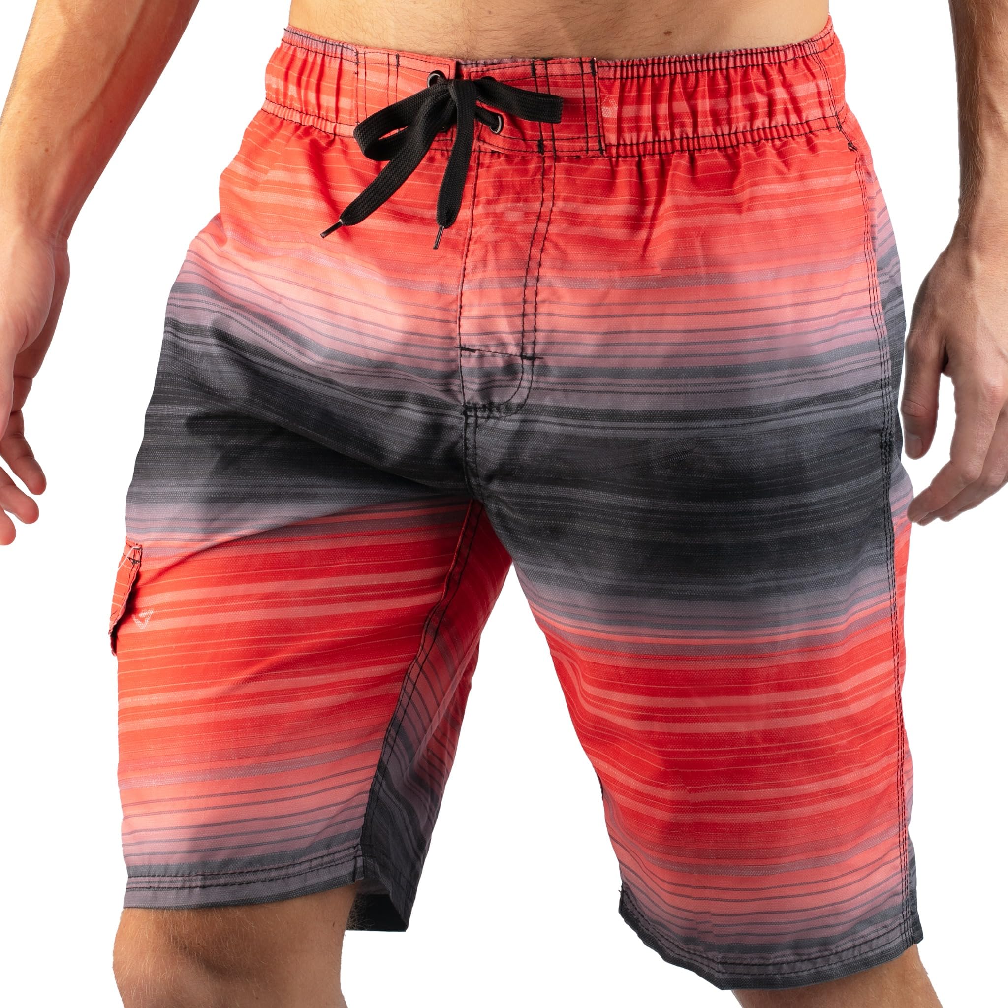 Men's Haywire Stripe Quick Dry Beach Board Shorts Swim Trunk-image-21